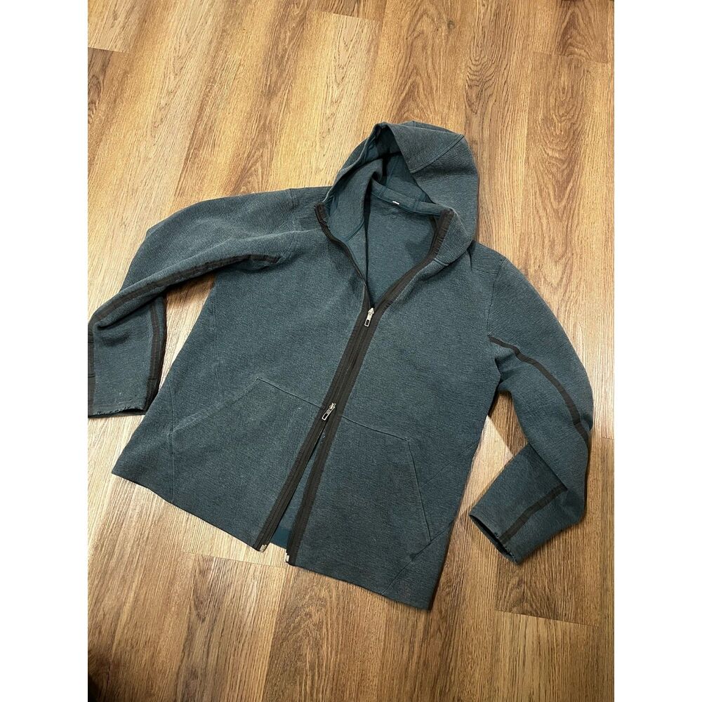 Lululemon Mens Vintage Full-Zip Hoodie Jacket Blue Grey